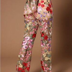 NWT STYLEWE Multicolor Floral Women's sheer Pants size large